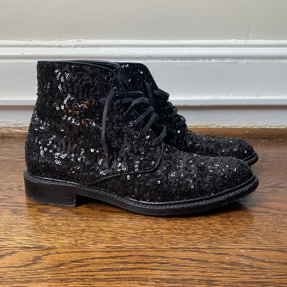 SAINT LAURENT Dylan Paillette Ankle Boots - Picture 5 of 8